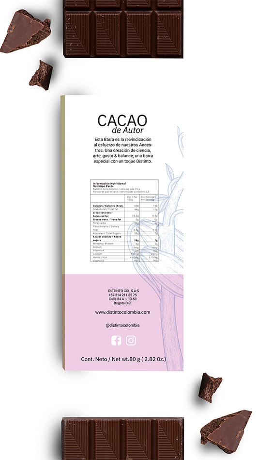 Barra de Cacao Frutal (Fresa & Mora)